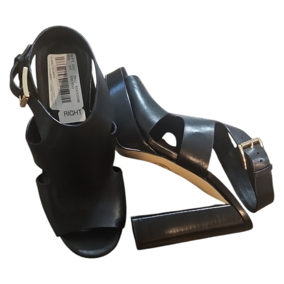 New Michael Kors Leather Platform Heels Sandals Sz 6 - Picture 9 of 14